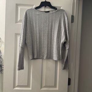 Gray Ribbed Women's Sweater